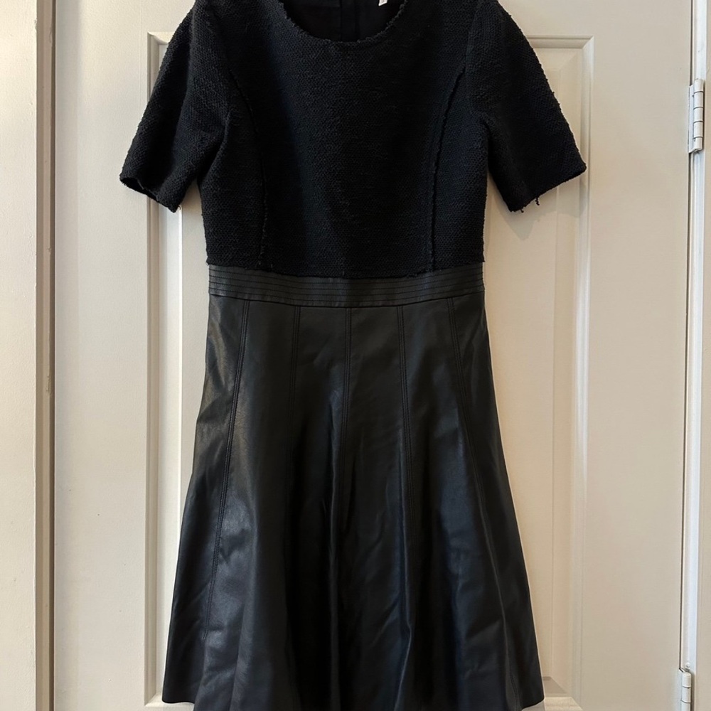 Women’s Short Sleeve Rebecca Taylor Black Textured Dress